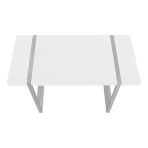 English Elm Computer Desk - Sleek White Laminate With Grey Metal Frame, Perfect For Home Office & Small Spaces B2710P219885