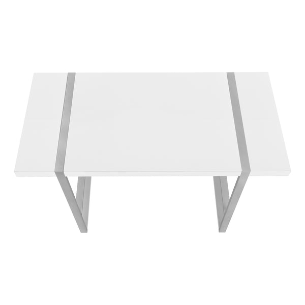 English Elm Computer Desk - Sleek White Laminate With Grey Metal Frame, Perfect For Home Office & Small Spaces B2710P219885