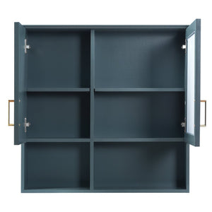 English Elm 2-in-1 Matte Wall Mounted Medicine Cabinet Soft Close Mirror Storage for Bathroom Vanity Blue N710P389456C