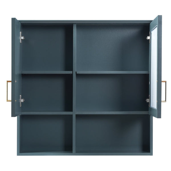 English Elm 2-in-1 Matte Wall Mounted Medicine Cabinet Soft Close Mirror Storage for Bathroom Vanity Blue N710P389456C