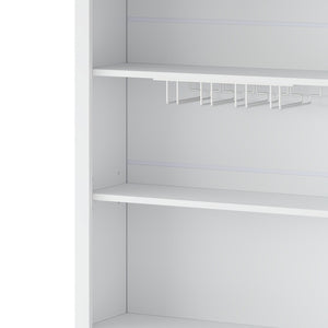 English Elm Modern Tall Kitchen Pantry Set of Two with Faux Marble Top and Glass Holders White SP000175AAK