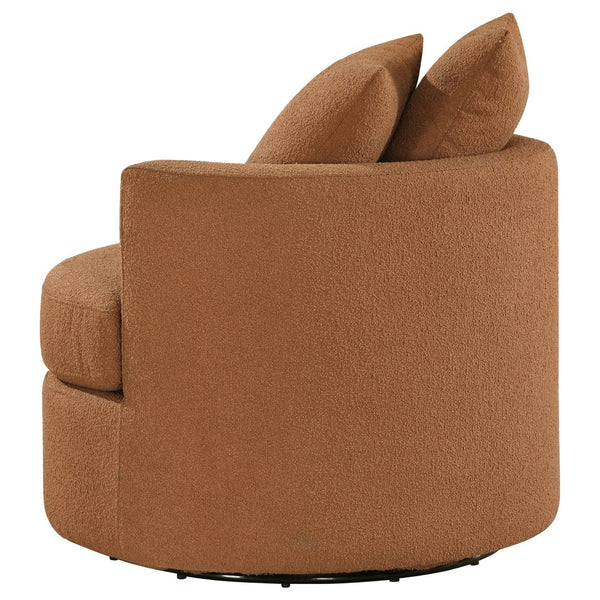 English Elm Quinn Swivel Accent Chair Rounded Silhouette Fabric Upholstery for Living Room Burnt Orange B062P441091