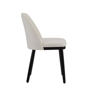 English Elm Dining Chair Set of 2 Mid-century Walnut Wood Frame Upholstered Seat and Back Beige N771P237031M