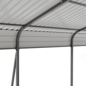 English Elm Campcraft Double Vehicle Steel Carport Uv Protected Snow Rated Outdoor Shelter W1598S00025