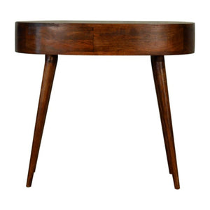 English Elm Solid Wood Chestnut Writing Desk – Handcrafted Mango Wood, Nordic Design, 1 Drawer & Open Slot Storage B182P279287-GIGA