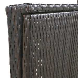 English Elm K&K 80" Outdoor Wicker Chaise Lounge Set of 2 with 2000H UV Wicker, Pull-Out Side Table, 4-Position Recliner Dark Brown WF321204AAD