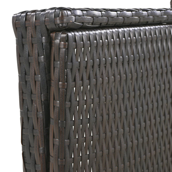 English Elm K&K 80" Outdoor Wicker Chaise Lounge Set of 2 with 2000H UV Wicker, Pull-Out Side Table, 4-Position Recliner Dark Brown WF321204AAD