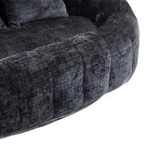 English Elm Bean Bean Bag Sofa High-Density Memory Foam Two-Seater Lounger High Back Chenille Cozy Support Black W395P181440