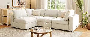 English Elm U-style Modular Sectional Sofa Chenille Upholstered with Bluetooth Speaker and Usb Charging WY000465AAA