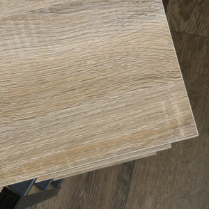 English Elm Console, Brown finish 43.7" Engineered Wood Table with 1" Thick Shelves, Powder-Coat Metal Frame, No-Tool Assembly B356P367934