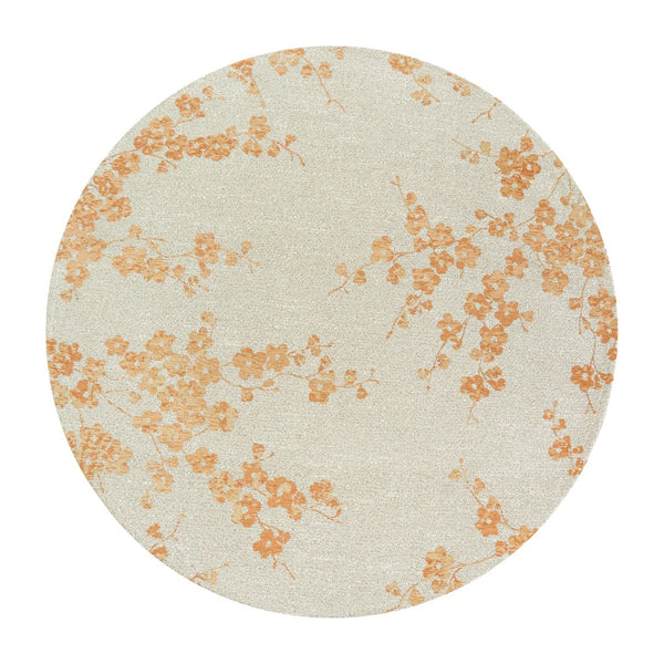 Louis de Poortere Sakura Floral Area Rug Transitional Cherry Blossom Design for Living Room or Bedroom Petal Dew 7'10 x 7'10 118366