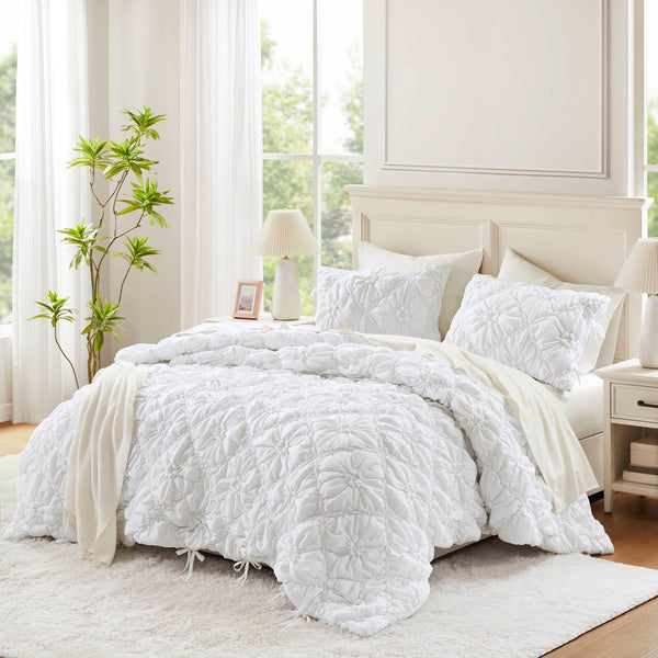 English Elm 3PCS King Comforter Set with Plush Microfiber Fill, Oversized 102"x88" Comforter and Shams White 16.93 L x 12.99 W x 7.87 H B035P366530