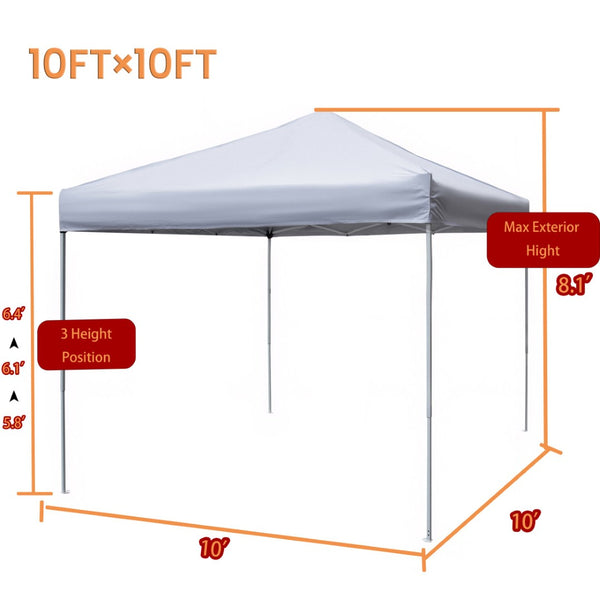 English Elm 10x10 Pop up Canopy Upf 50 Plus Steel Frame Shelter for Markets Beach Camping W2932P453882