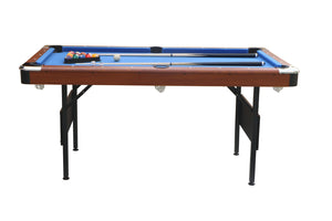 English Elm Pool Billiard Table Foldable Steel Legs Velvet Surface Family Game Room Fun Blue,Wood W1936P375433