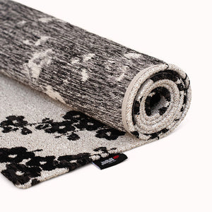 Louis de Poortere Sakura Floral Area Rug Transitional Cherry Blossom Design for Living Room or Bedroom Night Snow 7'9 x 11'2 120103