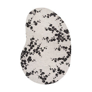 Louis de Poortere Sakura Floral Area Rug Transitional Cherry Blossom Design for Living Room or Bedroom Night Snow 7'9 x 11'2 120103