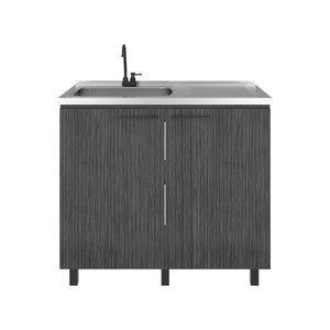English Elm Napoles Freestanding Stainless Steel Utility Sink with Deep Basin for Laundry Rooms B200S00453