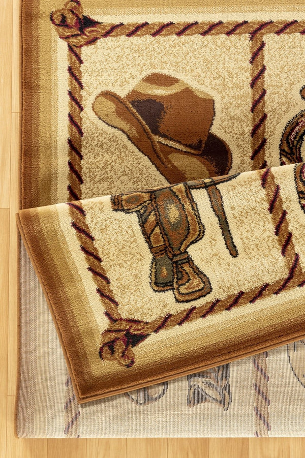 English Elm Tribes Beige Southwest Area Rug 7'10" X 10'3" - Durable, Kid & Pet-Friendly, Stylish For Any Room B186P181016-GIGA