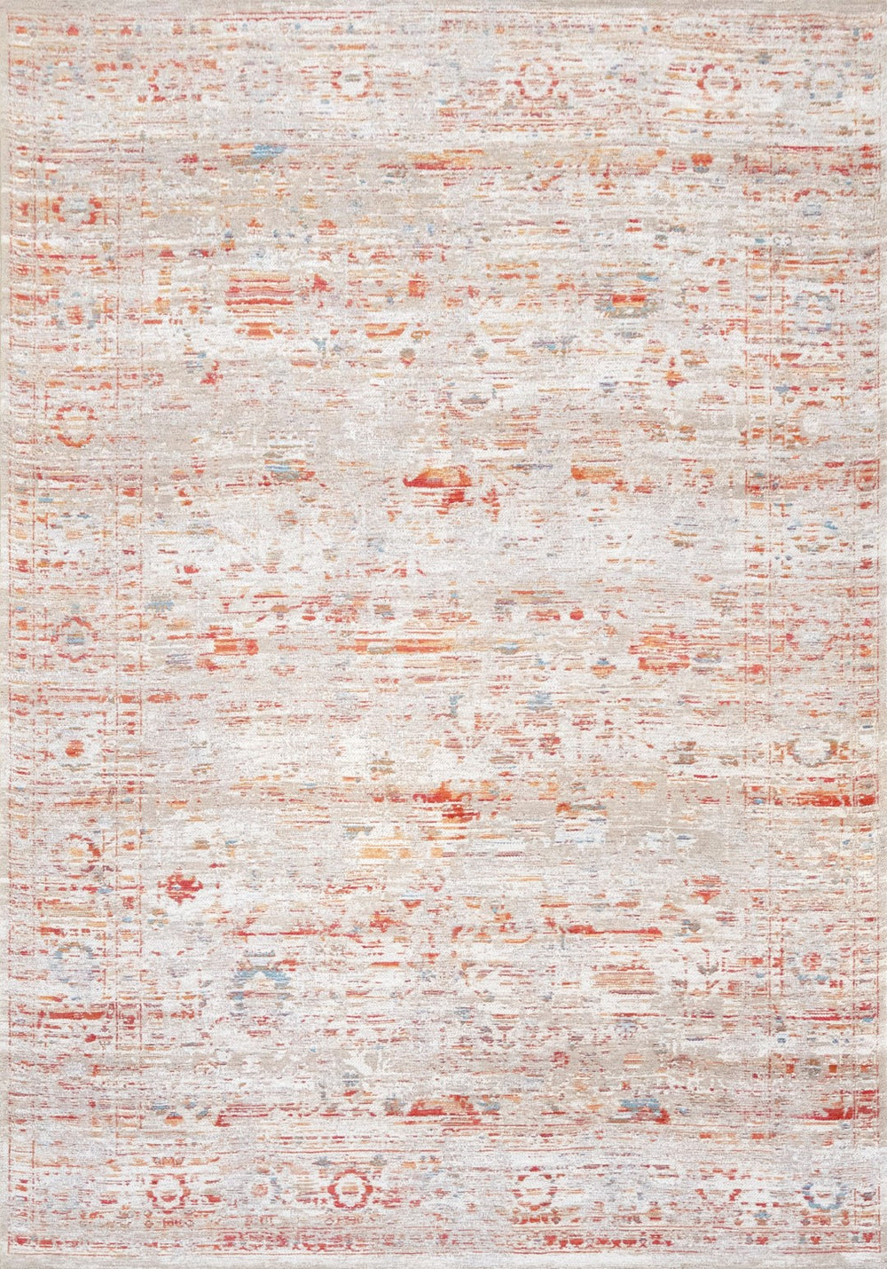 Louis De Poortere Antiquarian Ushak - Galata Sunset Rug: Timeless Turkish Design With Modern Elegance For Any Space Grey,Gray,White,Orange 100% Pet Poly (40% Rpet) 118378-louis-de-poortere