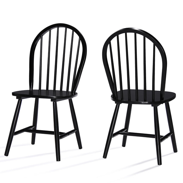 English Elm Christopher Knight Home® - 36 Countryhouse Spindle Back Dining Chair 36in High Back Farmhouse Style Durable Rubberwood Seat Black 56487.00BLK