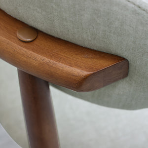 English Elm Laurel Green Flannelette Dining Chairs Set Of 4 - Ergonomic, Stylish, And Durable For Home & Café Use T3967P386703