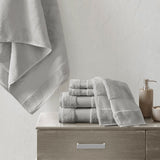 Madison Park Signature Turkish Transitional Cotton 6 Piece Bath Towel Set MPS73-316 Grey