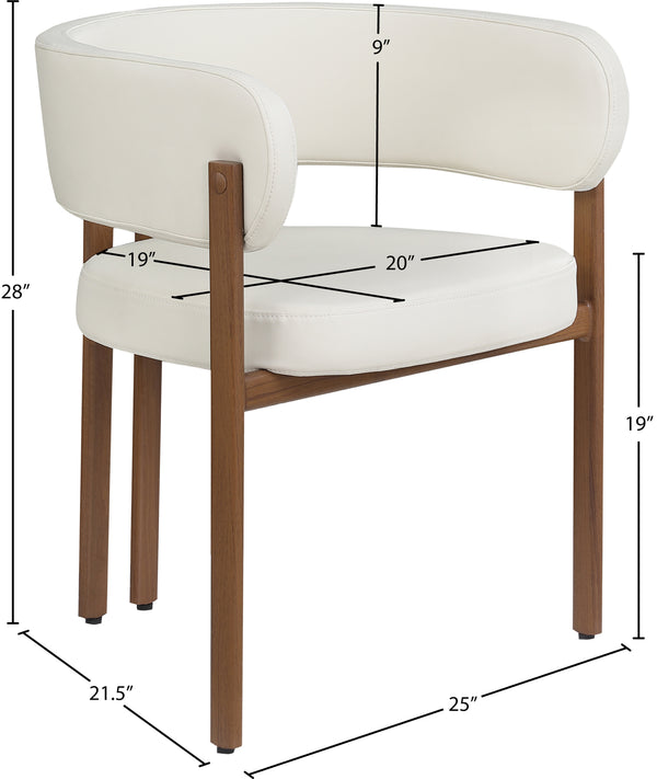 Gideon Cream Vegan Leather Dining Chair 983Cream-C Meridian Furniture