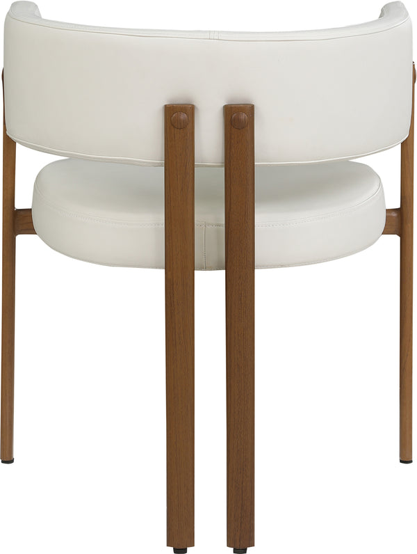 Gideon Cream Vegan Leather Dining Chair 983Cream-C Meridian Furniture
