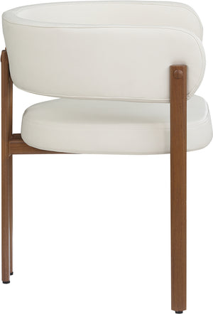 Gideon Cream Vegan Leather Dining Chair 983Cream-C Meridian Furniture
