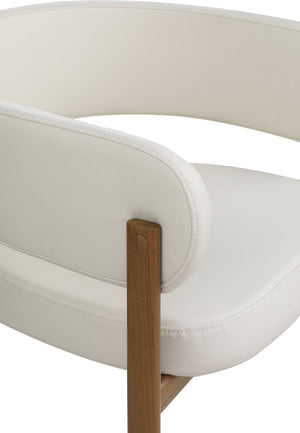 Gideon Cream Vegan Leather Dining Chair 983Cream-C Meridian Furniture