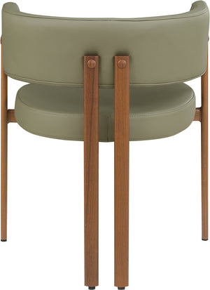 Gideon Olive Green Vegan Leather Dining Chair 983Olive-C Meridian Furniture