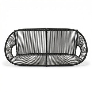 English Elm Condessa Outdoor Pe Rattan Loveseat Iron Frame Weather Resistant Patio Seating Black N775P423051B