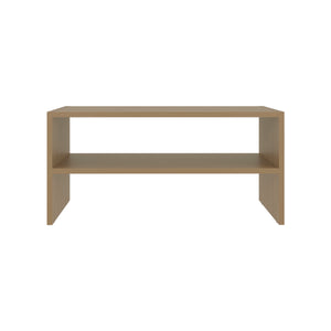 English Elm Shoe Compact 2-Shelf Freestanding Organizer with Scratch-Resistant Melamine Surface for Bedroom Storage Beige 28.75 L x 15.36 W x 3.15 H B128P375307