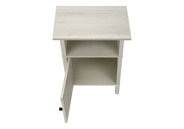 English Elm Accent Side Table with Open Shelf and Cabinet Storage for Compact Living Spaces Oak B2710P461703