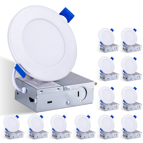 English Elm 12 Pack Canless Led Wafer Downlights 4 Inch Dimmable with Selectable Color Temperature W2312P416000