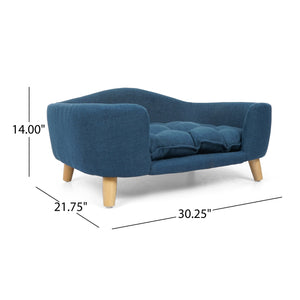 English Elm Christopher Knight Home® - DOG Bed Mid-Century Modern Small (11–25 lbs) Navy Fabric Plush Tufted Cushion with Birch Legs, 30.5x23x11 N779P179967B