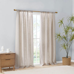 JLA Home Madison Park - Linen Kyler Light-Filtering Curtain Panels Pair — Textured Linen-Blend, OEKO-TEX, Soft White Drapes Natural MP40-7985