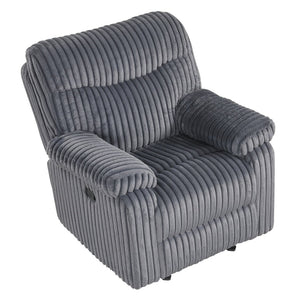 English Elm Comfy Oversized Rocker Recliner with Velvet Upholstery and Chaise Pad Support B078P473036
