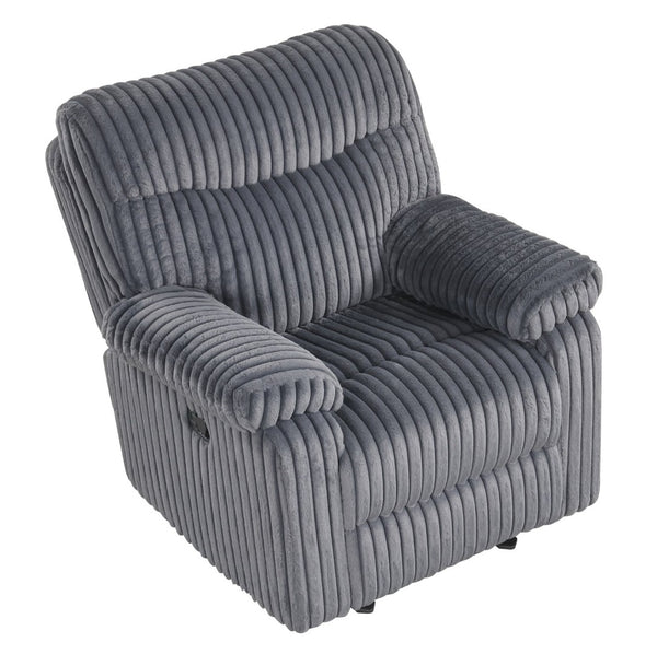 English Elm Comfy Oversized Rocker Recliner with Velvet Upholstery and Chaise Pad Support B078P473036