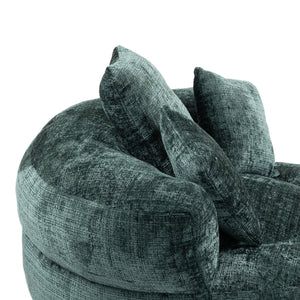 English Elm Lazy Sofa Oversized Ergonomic Bean Bag Lounger with High Wrap Back, Plush Chenille Foam Comfort for Living Room, Bedroom, Office Emerald W395P252054