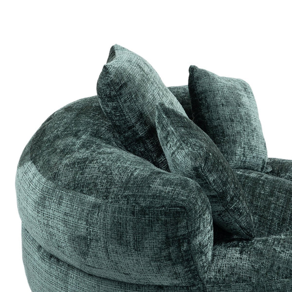 English Elm Lazy Sofa Oversized Ergonomic Bean Bag Lounger with High Wrap Back, Plush Chenille Foam Comfort for Living Room, Bedroom, Office Emerald W395P252054