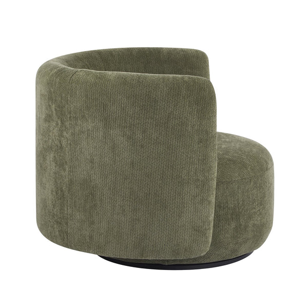 English Elm Christopher Knight Home® - Swivel Contemporary Accent Armchair with Lumbar Pillow, 360° Rotation, Metal Base Durability Green 37.75 L x 33.75 W x 26.5 H N776P368491G