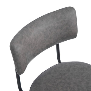 English Elm Christopher Knight Home® - 26''Retro Curved Back Swivel Counter Stools Set of 2 with Bowknot Footrest Smooth PU Leather Comfort Grey N780P199991G