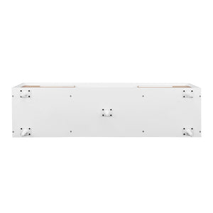 60" 2-Door Modern Media Console Solid White, Coastal Oak W60MAR2DSWW Walker Edison