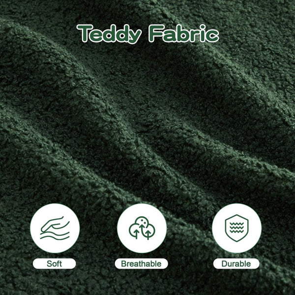 English Elm U-Shaped Plush Teddy Fabric Boneless Sofa - No Assembly, Ergonomic Curved Armrest, Anti-Slip Base W714S01442-GIGA