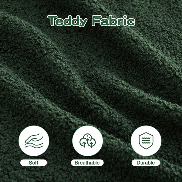 English Elm L-Shaped 4-Seat Boneless Sofa In Plush Teddy Fabric - No Assembly, Anti-Slip, Ideal For Living Rooms! W714S01445