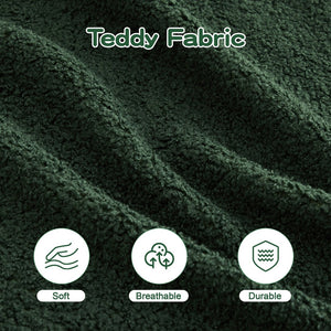 English Elm L-Shaped Teddy Fabric 2-Seat Sofa - Cloud-Like Comfort, No Assembly, Ergonomic Design, Green Delight W714S01438