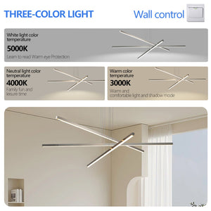 English Elm 48" Geometric Three Arm Led Chandelier Aluminum Acrylic Shade Dining Living Room W2312P415987