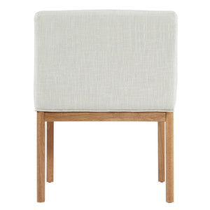 English Elm Modern Upholstered Arm Dining Chair Set Rubberwood Legs Foam Padded High Back Beige,Natural N768P396376N