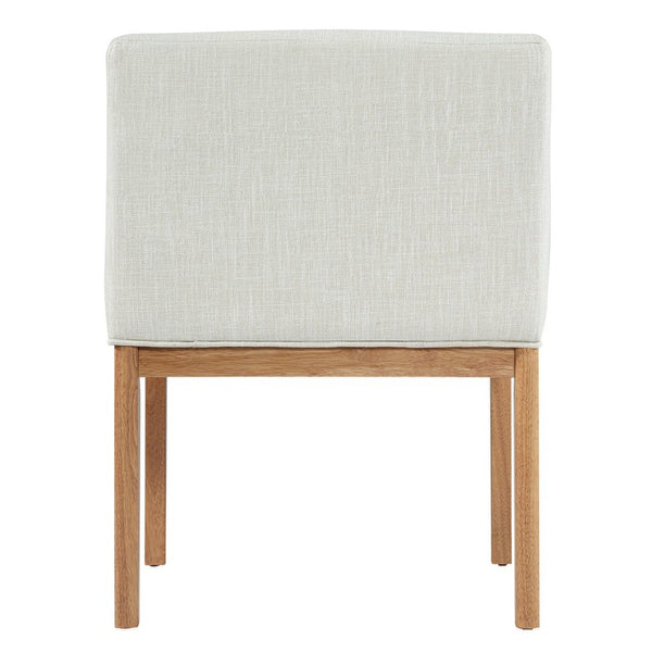 English Elm Modern Upholstered Arm Dining Chair Set Rubberwood Legs Foam Padded High Back Beige,Natural N768P396376N